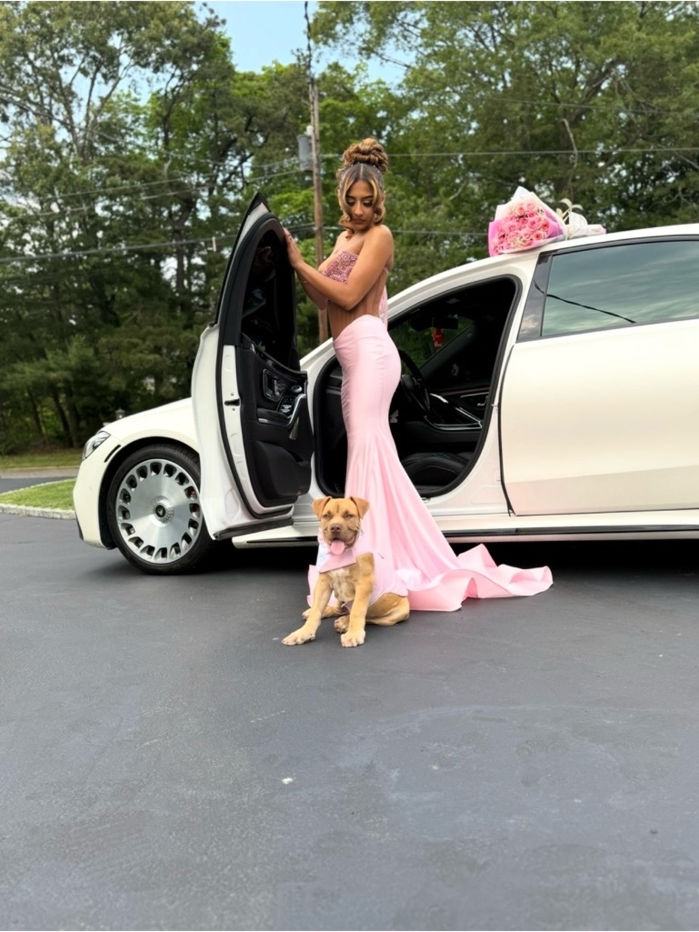 PROM CORSET Elegant Pink Strapless gown